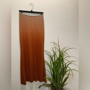 Lily Stem Metallic Maxi Skirt